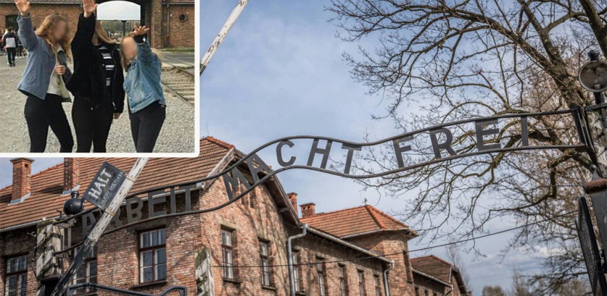 Auschwitzi kiránduláson gyakorolták a Hitler-köszöntést a német diákok