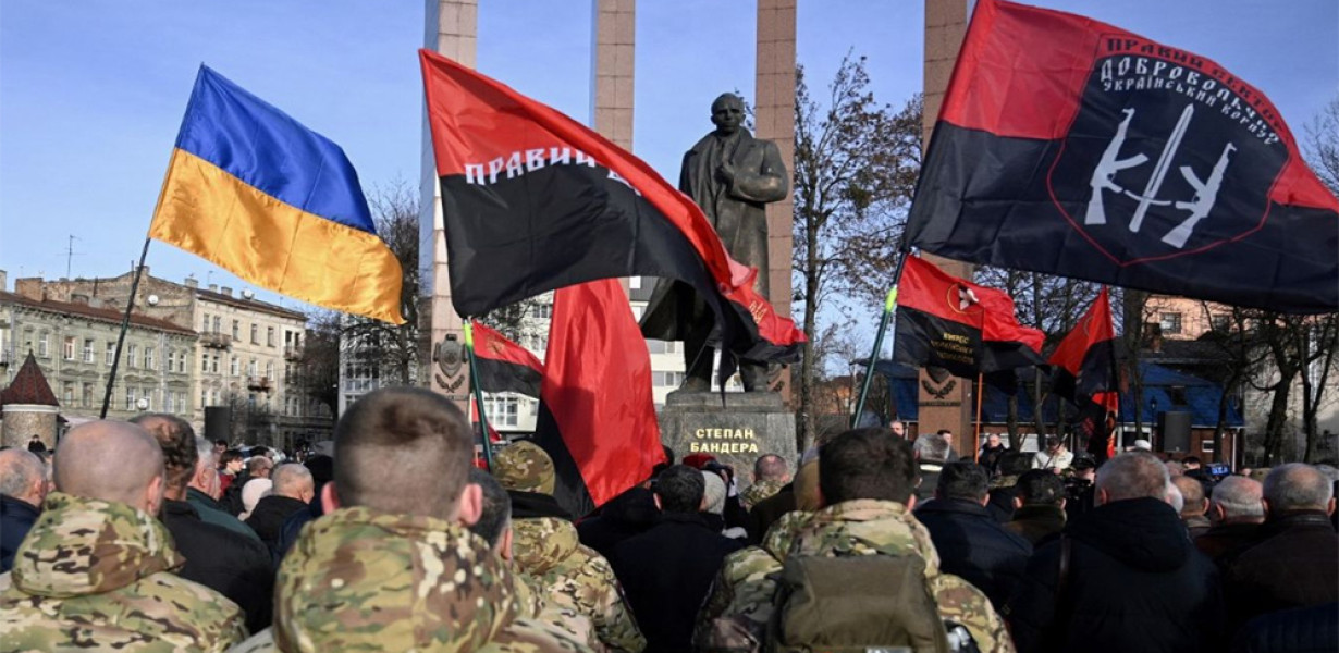 Bandera emlékére vonultak fel az ukrán nacionalisták